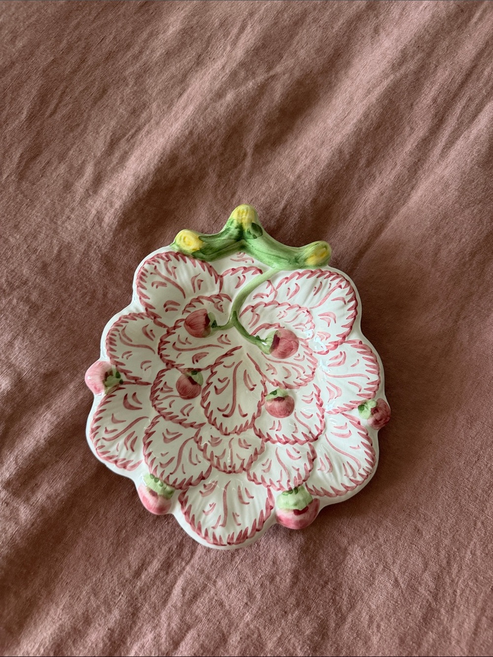 Hand-Painted made in Portugal strawberry Ceramic Dish